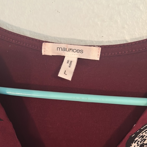 Maurice’s Brick Red Top with Large Floral Print - Picture 2 of 3